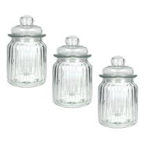 Kit 3 Potes Porta Especiarias Baleiro Em Vidro 280ml