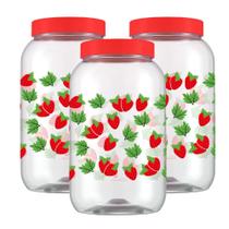 Kit 3 Potes Porta Mantimentos Decorado Organizador de Cozinha 3,6LT -