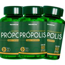 Kit 3 Potes Própolis Suplemento Alimentar Natural Vitaminas Encapsulados Verde Seco Natunéctar 180 Capsulas - Natunectar