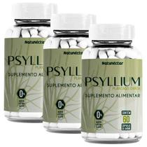 Kit 3 Potes Psyllium Suplemento Alimentar Produto Natural 100% Puro Original Premium 180 Cápsulas Natunéctar