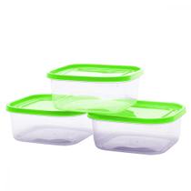 Kit 3 Potes Quadrados Marmitas Plástico Hawaii Vasilhas Multiuso Vedação Cozinha Armazenar Alimentos Mantimentos 1,05L