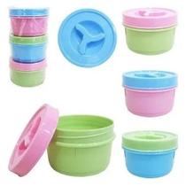 Kit 3 Potes Redondo Tampa De Rosca 300ml Colorido Bpa Free Pequeno Kit 3 Potes Redondo Tampa De Rosca 300ml Colorido Bpa Free Pequeno