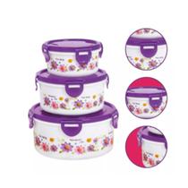 Kit 3 Potes Redondos Lauren Roxo com Travas