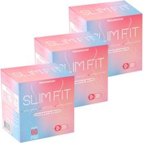 Kit 3 Potes Slim Fit Suplemento Alimentar Super Fibras Psyllium 180 Cápsulas Produtos Naturais Original