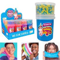 Kit 3 Potes Slime Gelelé Unicórnio Modela Bolinhas Isopor Brinquedo Surpresa 153 Gramas
