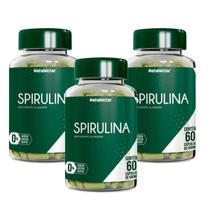 Kit 3 Potes Spirulina Suplemento Alimentar Natural Vitaminas 100% Puro Natunéctar 180 Capsulas