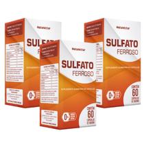 Kit 3 Potes Sulfato Ferroso 34mg Suplemento Natural Vitamina Ferro Original Natunectar Total 180 Capsulas