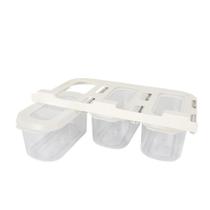 Kit 3 potes suspensos 900ml deslizantes oikos branco