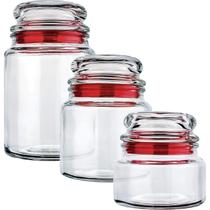 Kit 3 Potes Tampa Hermética Mantimento Condimento Tempero Alimentos Organizador Casa Cozinha Multiuso Kit 3 Potes Tampa Hermética Mantimento Condimento Tempero Alimentos Organizador Casa Cozinha Multiuso