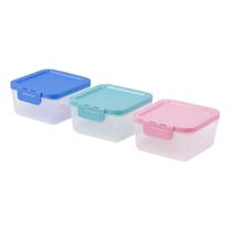 Kit 3 Potes Tampa Hermética Trava 900ml Plástico Sem Bpa Kit 3 Potes Tampa Hermética Trava 900ml Plástico Sem Bpa