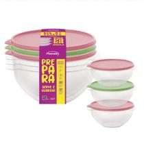Kit 3 potes transparente grande hermético com tampa vedação