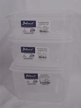Kit 3 Potes Transparente Quadrados Plástico Belmount