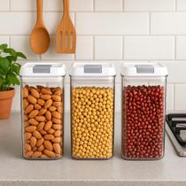 Kit 3 Potes Vasilha Armazena Guarda Alimento Recipiente Arroz Feijão Cozinha Caixa Conserva