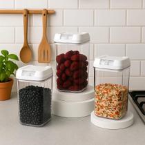 Kit 3 Potes Vasilha Feijão Cozinha Guarda Armazena Arroz Alimento Recipiente Caixa Conserva
