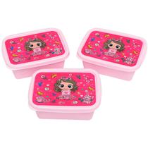 Kit 3 Potes Versátil Infantil Mini Marmita Kids Com Tampa