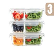 Kit 3 Potes Vidro Hermético 1040ml Médio Divisória Transparente Marmita Frutas Verduras Legumes Organização Almoço Geladeira Microondas Freezer Kit 3 Potes Vidro Hermético 1040ml Médio Divisória Transparente Marmita Frutas Verduras Legumes Organização Almoço Geladeira Microondas Freezer