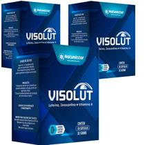 Kit 3 Potes Visolut Suplemento Para Olhos Natural Zeaxantina Luteína + Vitamina A 180 Capsulas 100% Original Natunéctar