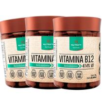 Kit 3 Potes Vitamina B12 Metilcobalamina Suplemento Alimentar Natural 414% VD 180 Cápsulas Nutrify Original 100% Puro