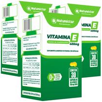 Kit 3 Potes Vitamina E Suplemento Alimentar Natural Natunectar 100% Puro Original 90 Capsulas/comprimidos