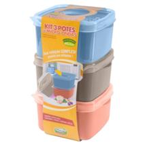 Kit 3 Potes Wave 600ml BPA FREE Microondas c/ Válvula Respiro