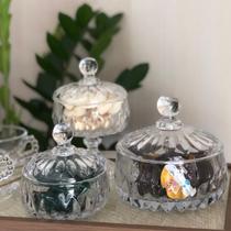 Kit 3 potiche decorativo cristal de chumbo c/pe transparente