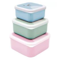 Kit 3 Potinhos Com Tampa Variados Gumy Rosa Buba