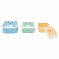 Kit 3 Potinhos com Tampas - Infantil - Gumy - Azul - P - M - G - Buba