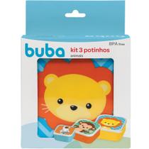 Kit 3 Potinhos Lancheira Três Tamanhos Animal Fun Infantil Buba