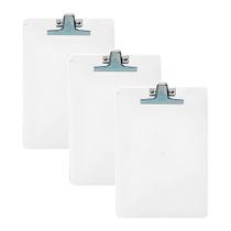 Kit 3 Prancheta A4 acrílico cristal com pegador em aço Acrinil