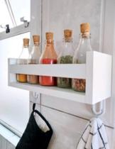 Kit 3 Prateleira 30cm Porta Tempero Nicho Organizador condimentos Parede Multiuso