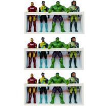 Kit 3 Prateleira Bonecos Marvel Estante Barbie Nicho Pelúcia