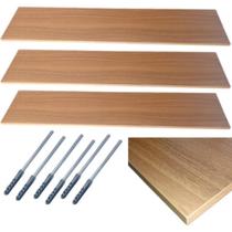 Kit 3 Prateleira Mdf 60x20 Suporte Invisível Na Cor Freijó