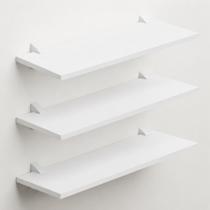 Kit 3 Prateleira Multiuso Branca Parede Sala Quarto Cozinha 60cm