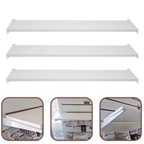 Kit 3 Prateleira Painel Canaletado Com Suporte E Ventosa 30x60cm Branco Kit 3 Prateleira Painel Canaletado Com Suporte E Ventosa 30x60cm Branco