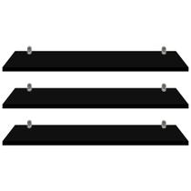 Kit 3 Prateleira Preta Mdf 30x9 Suporte Cadeirinha Decoração