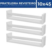 Kit 3 Prateleira Revisteiro Madeira Quarto Decorativo 45x10 - Pratk