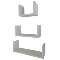 Kit 3 Prateleira U MDF Com Laterais Decoração Quarto Banheiro Montada Incluso Parafusos e Buchas Kit 3 Prateleira U MDF Com Laterais Decoração Quarto Banheiro Montada Incluso Parafusos e Buchas