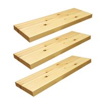 Kit 3 Prateleiras 50 x 10 Painel Pinus Suporte Invisível