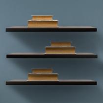 KIT 3 PRATELEIRAS 70 CM SUPORTE INVISIVEL VERNIZ PRETO suspenso embutido em madeira maciça sala quarto banheiro livros KIT 3 PRATELEIRAS 70 CM SUPORTE INVISIVEL VERNIZ PRETO suspenso embutido em madeira maciça sala quarto banheiro livros