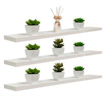 Kit 3 Prateleiras 75 X 15cm Branco Espessura 25mm Kit 3 Prateleiras 75 X 15cm Branco Espessura 25mm