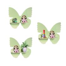 Kit 3 Prateleiras Borboleta MDF - Decoração