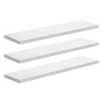 KIT 3 PRATELEIRAS BRANCA 1,5x10x40cm C/ BUCHA DECORARE PRAT-K