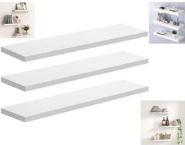 Kit 3 Prateleiras Brancas 1,5x10x40cm C/Bucha (Decorare)