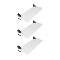 Kit 3 Prateleiras Branco Com Suporte Bico Tucano MDF Multiuso 40X20 Kit 3 Prateleiras Branco Com Suporte Bico Tucano MDF Multiuso 40X20