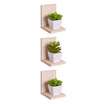 Kit 3 Prateleiras Buzios 15 X 12cm Bege Claro Kit 3 Prateleiras Buzios 15 X 12cm Bege Claro