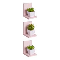 Kit 3 Prateleiras Buzios 15 X 12cm Rosa Claro Kit 3 Prateleiras Buzios 15 X 12cm Rosa Claro