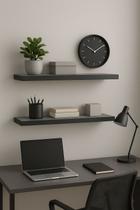 KIT 3 prateleiras Cinza e Preto para escritório, cantinho do café,quarto modernas e versáteis 25x10 KIT 3 prateleiras Cinza e Preto para escritório, cantinho do café,quarto modernas e versáteis 25x10