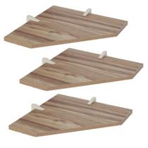 Kit 3 Prateleiras De Canto 30x30 Mdp Ebano Com Suportes
