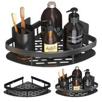 Kit 3 Prateleiras de Canto Triangular Banheiro Multiuso Metal