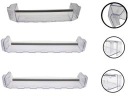 Kit 3 Prateleiras de Garrafas Para Refrigeradores Mabe / Bosch / GE / Continental